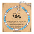 Pulsera con cuentas curativas de cruz turquesa