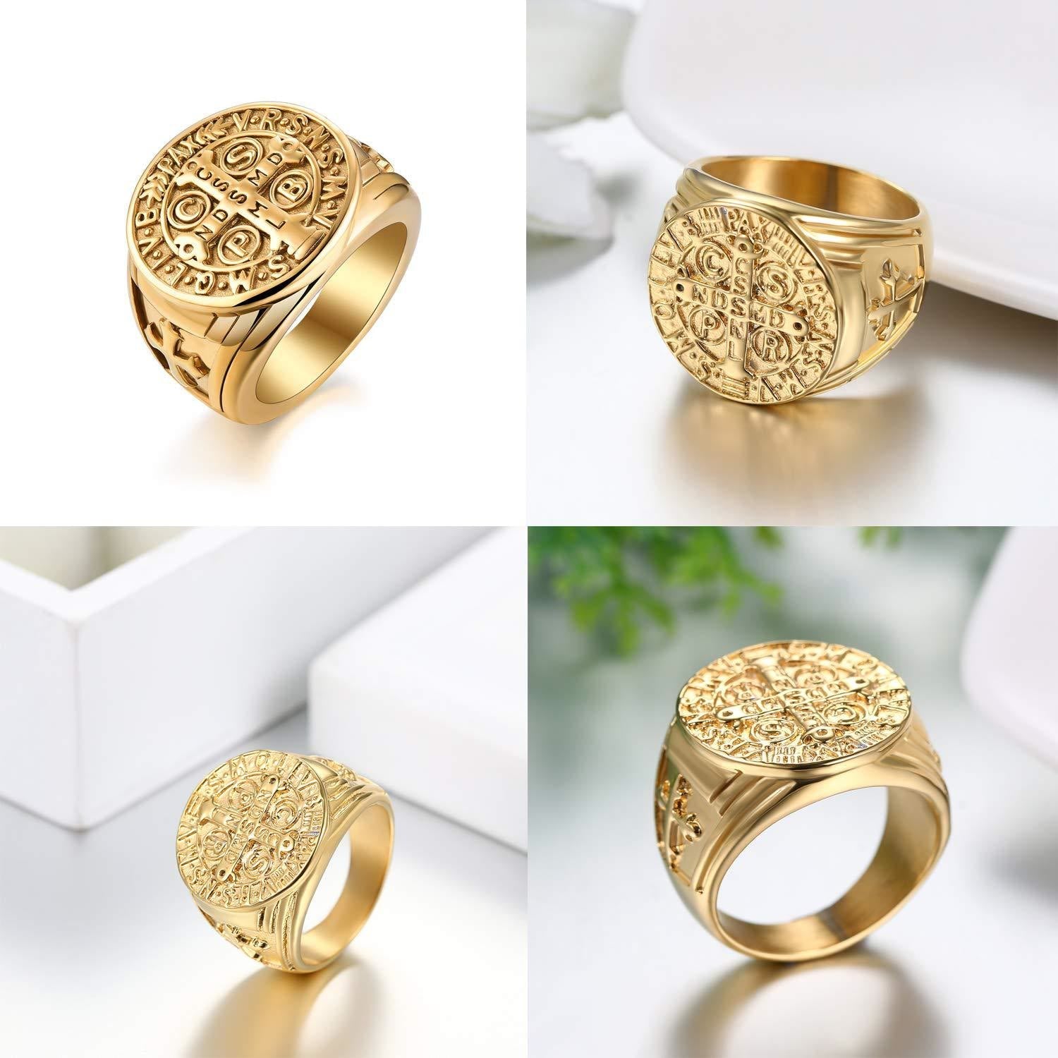 Anillo de titanio protector de San Benito