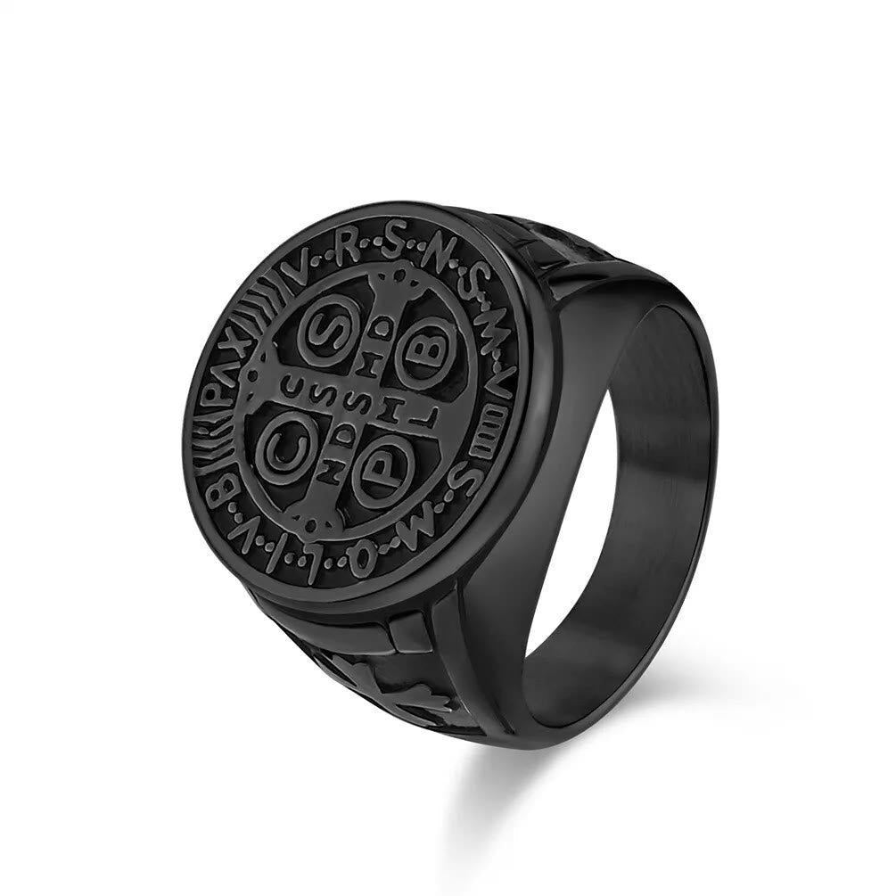 Anillo de titanio protector de San Benito