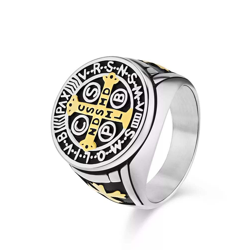 Anillo de titanio protector de San Benito
