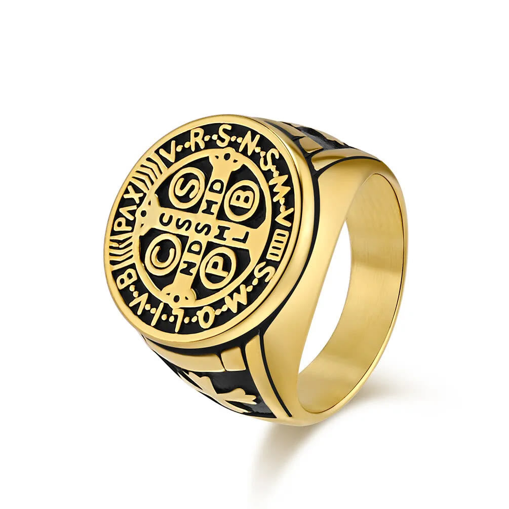 Anillo de titanio protector de San Benito