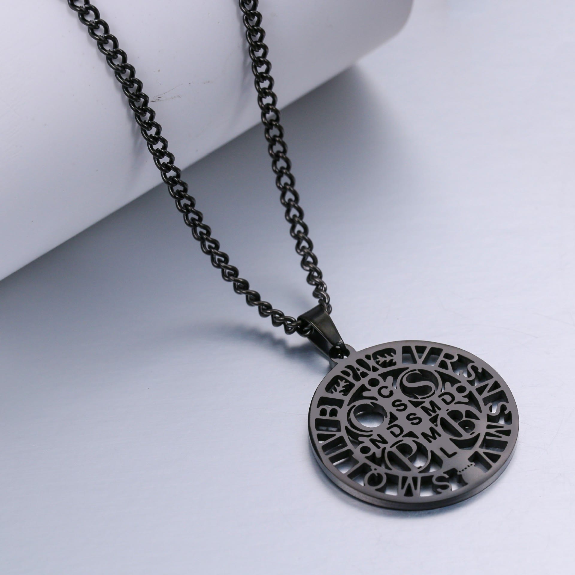 St. Benedict Symbol Openwork Pendant Necklace