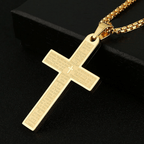 Collar con Cruz y Colgante del Padre Nuestro de Acero Inoxidable