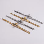 Pulsera de oración con versículo bíblico de cruz de Jesús sólida