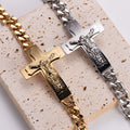 Pulsera de oración con versículo bíblico de cruz de Jesús sólida
