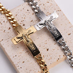 Pulsera de oración con versículo bíblico de cruz de Jesús sólida