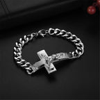 Pulsera de oración con versículo bíblico de cruz de Jesús sólida