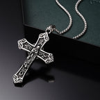 Retro Titanium Virgin Mary Cross Pendant Necklace