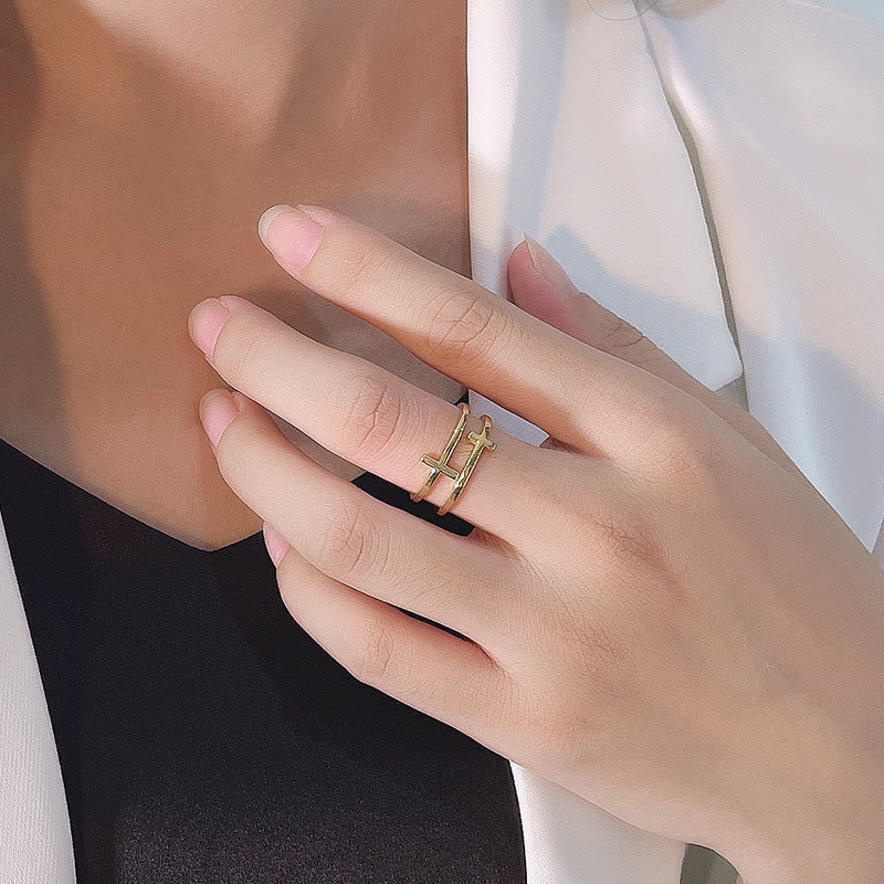 Anillo Minimalista Doble Cruzado