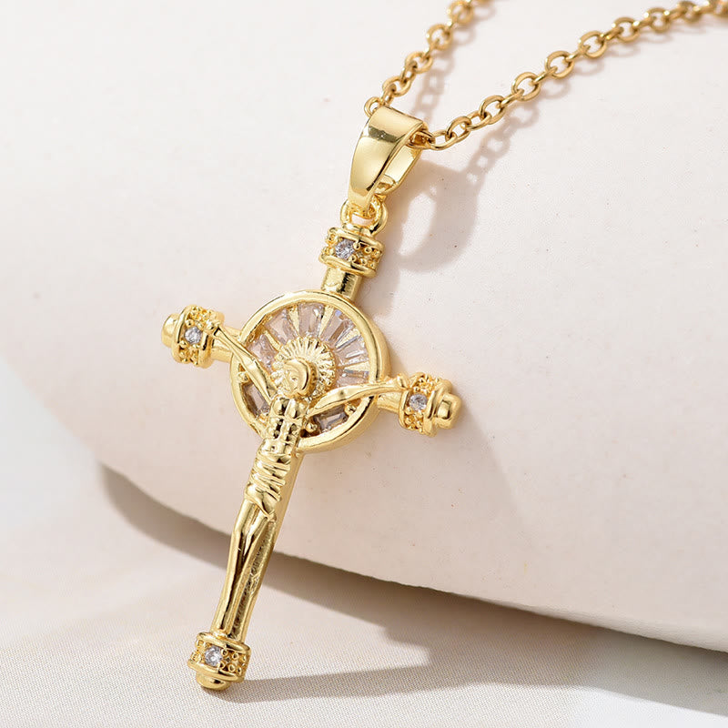 Collar de fe cristiana con crucifijo de Jesús