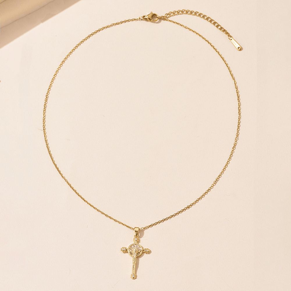 Collar de fe cristiana con crucifijo de Jesús