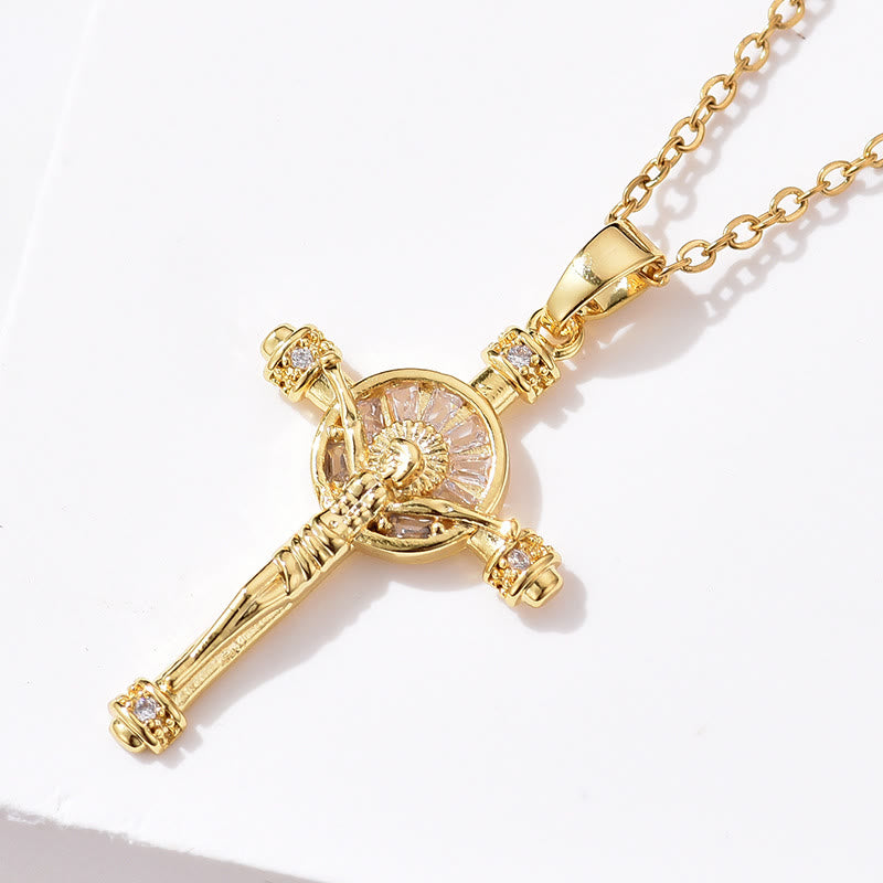 Collar de fe cristiana con crucifijo de Jesús