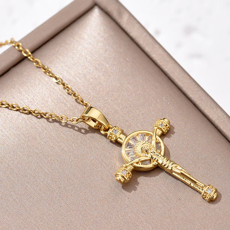 Collar de fe cristiana con crucifijo de Jesús