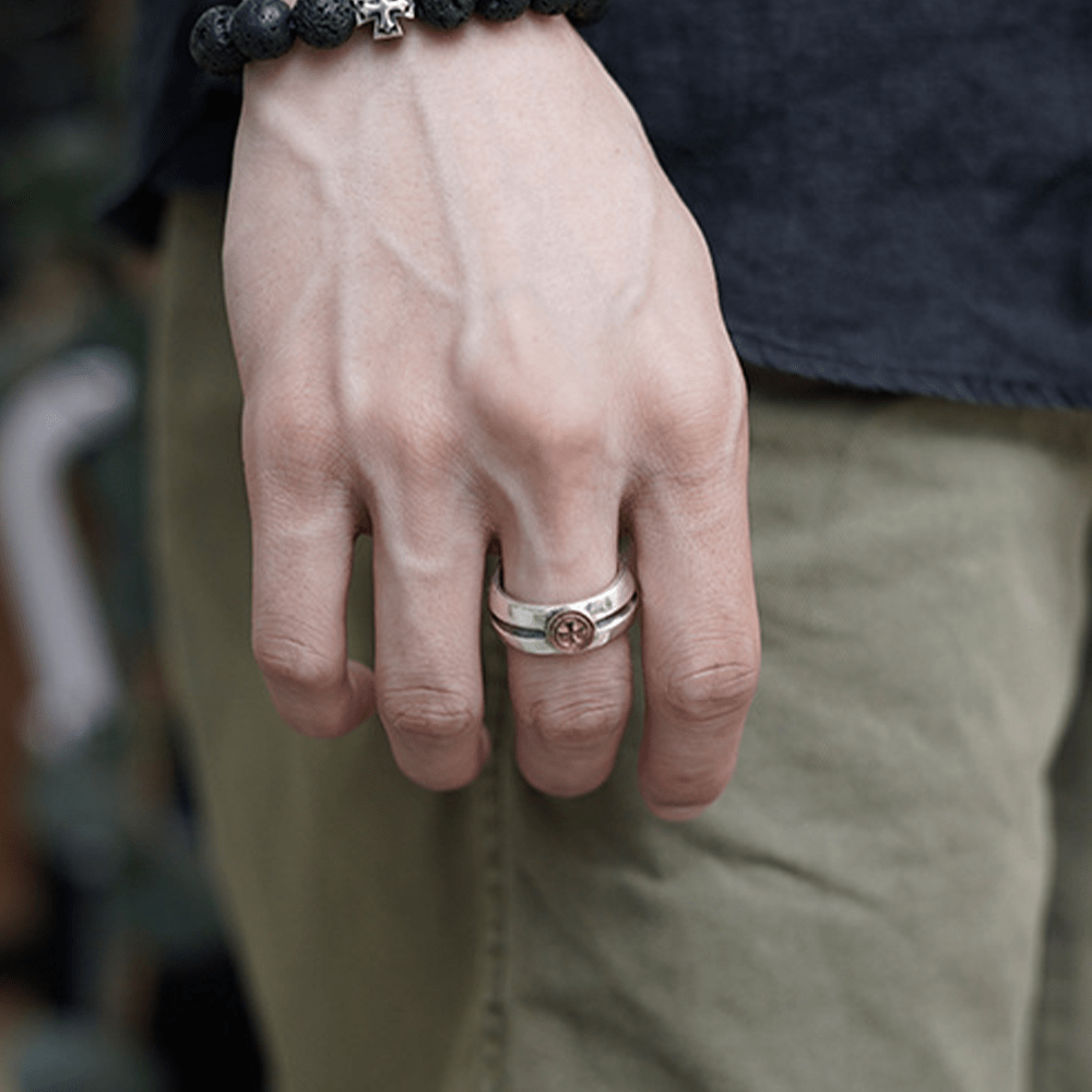 Anillo Iris Cruz Retro Medieval