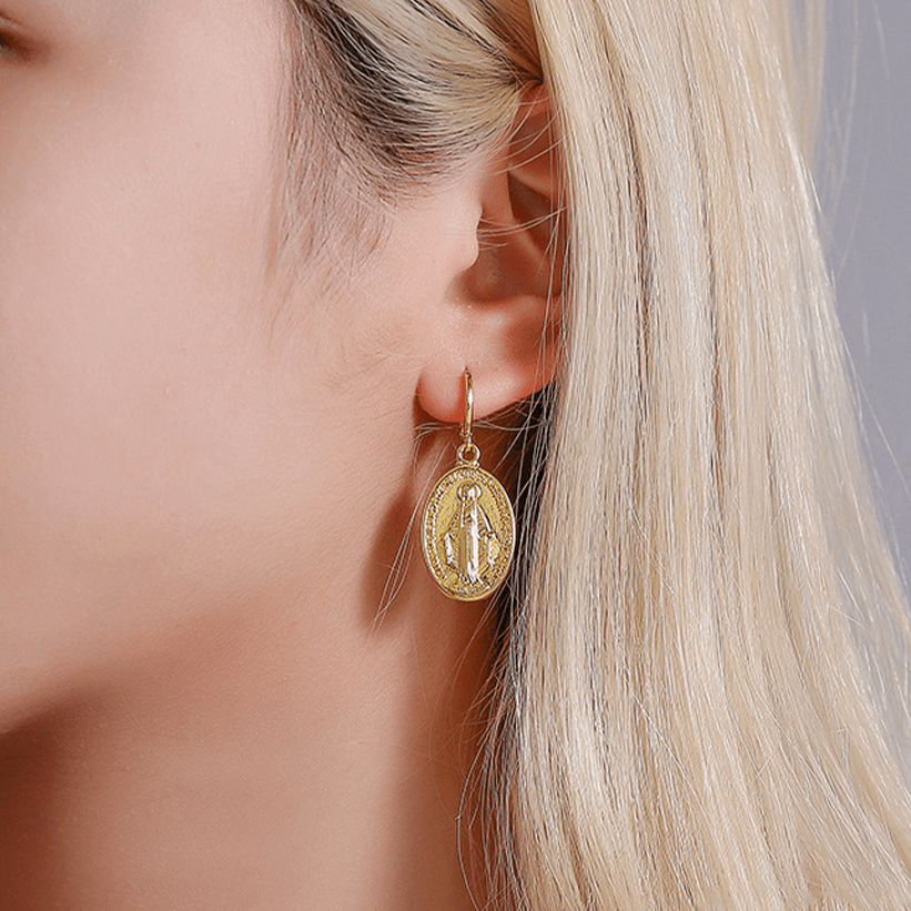 Aretes Religiosos Medallas Milagrosas de María