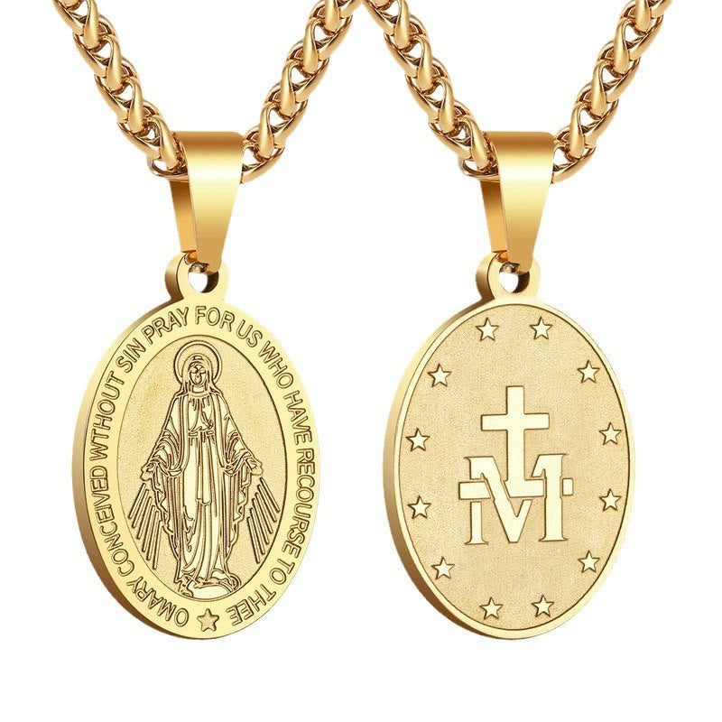 Collar Religioso con Colgante de María Milagrosa