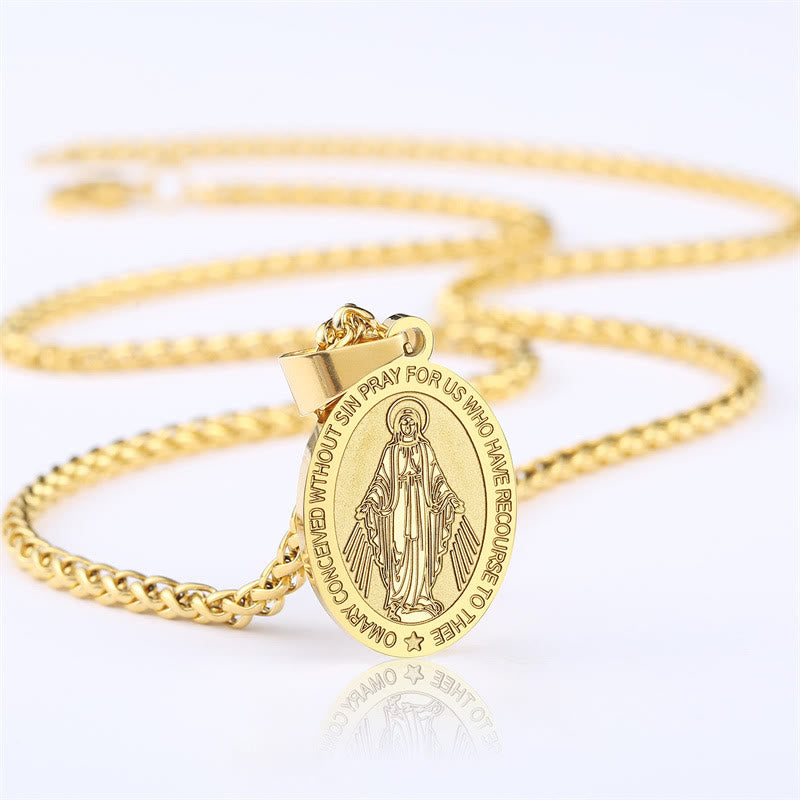 Collar Religioso con Colgante de María Milagrosa
