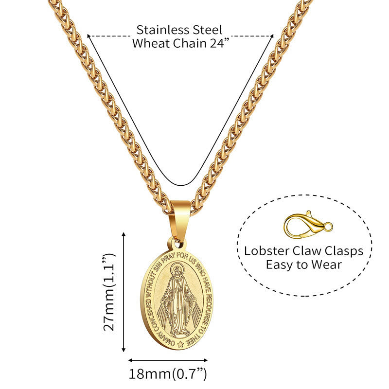 Collar Religioso con Colgante de María Milagrosa