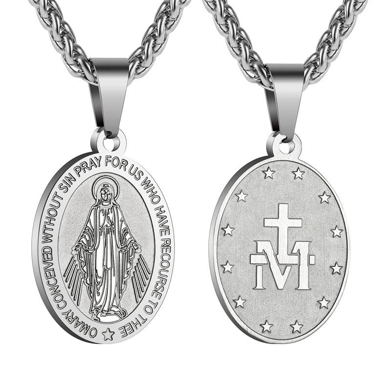 Collar Religioso con Colgante de María Milagrosa