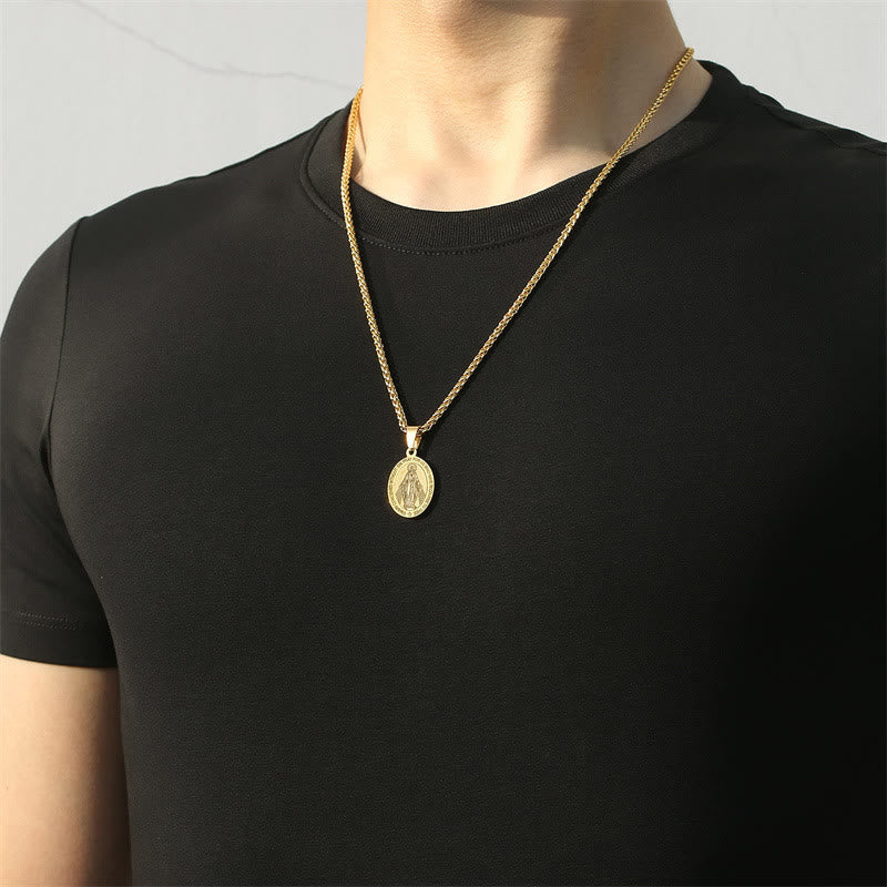 Collar Religioso con Colgante de María Milagrosa