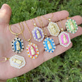 Exquisite Blessed Mary Micro-inlaid Zircon Necklace