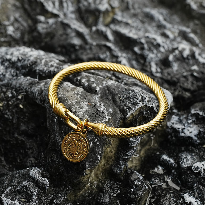 Pulsera Brazalete de Cable Trenzado de San Benito