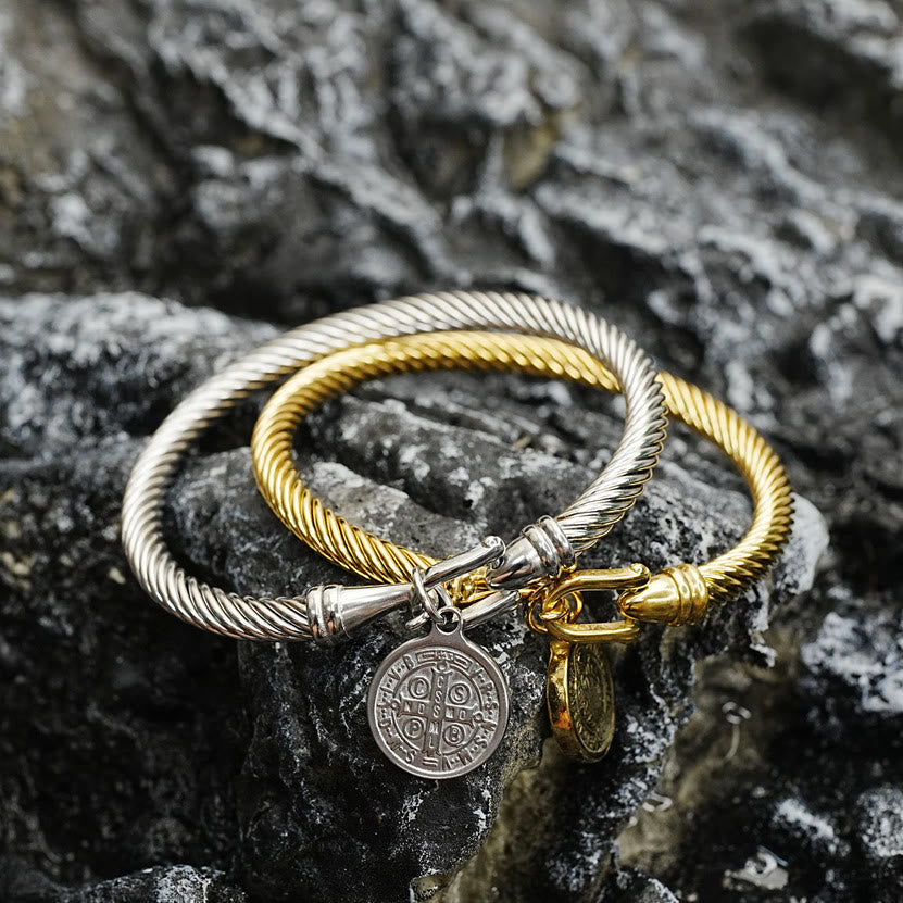 Pulsera Brazalete de Cable Trenzado de San Benito