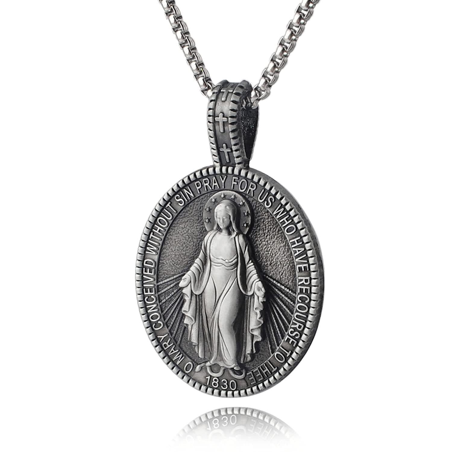 Collar con medallón de la Virgen Milagrosa