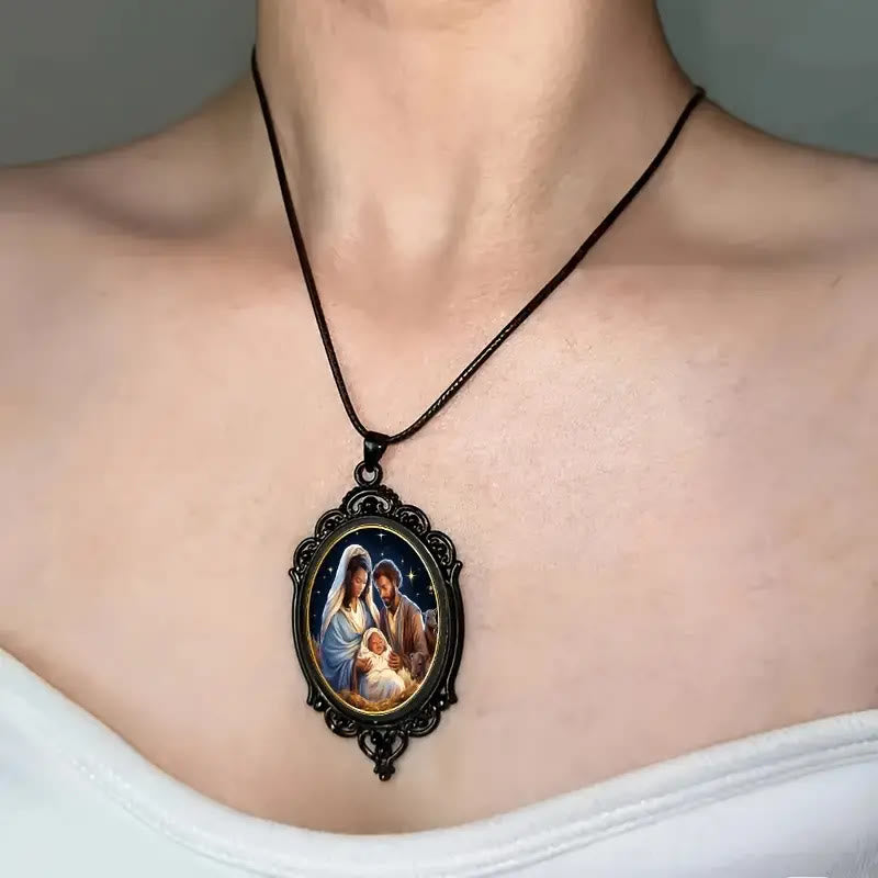 Collar de aleación de Natividad con borde vintage negro estilo gótico