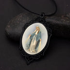 Gothic Style Vintage Border Our Lady of Grace Necklace