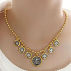 Collar con cadena y colgante de San Benito estilo retro, 6 unidades