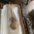 Intaglio Enamel Technique Vintage Style Iridescent Heart-Cross Glass Necklace