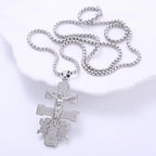 Collar con colgante de crucifijo retro de estilo clásico con ángeles
