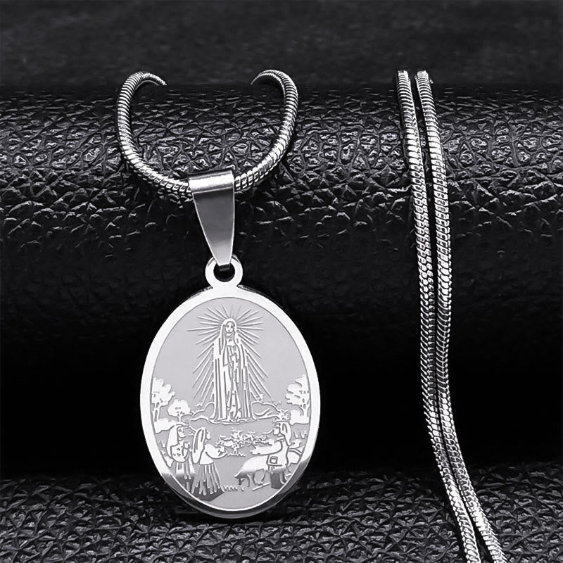 Collar Bendición Colgante Nuestra Señora de Fátima Estilo Clásico