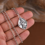 Collar con Colgante de Plata Esterlina de la Virgen de Guadalupe Estilo Retro Artesanal