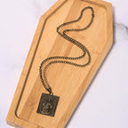 Collar de cruz de bronce con corazón sagrado esculpido de estilo clásico europeo