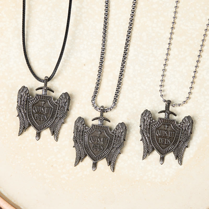 Collar Escudo de Fe de la Colección Ángel Guardián Quis Ut Deus