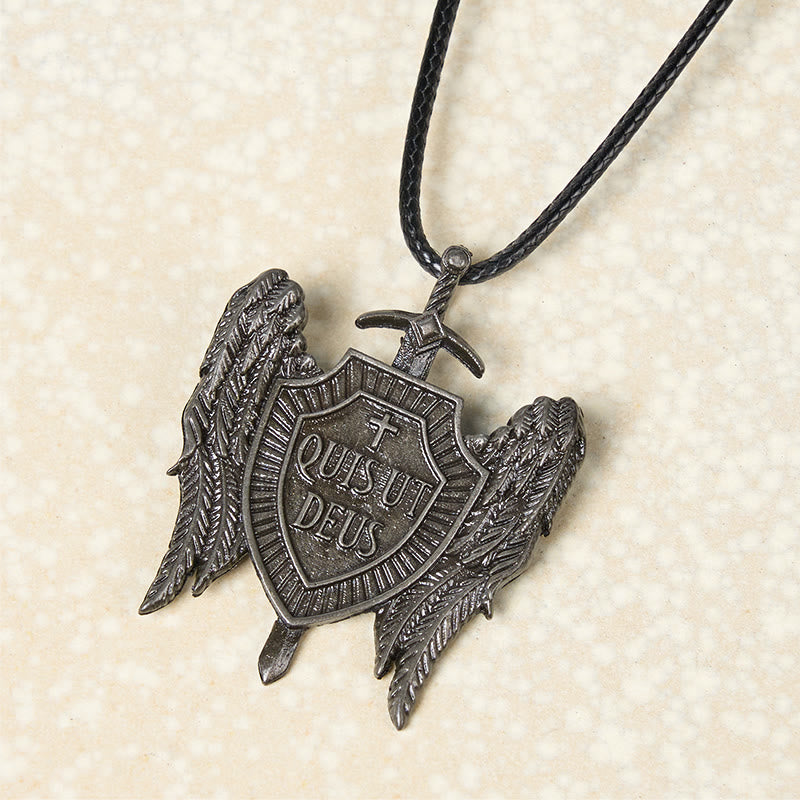 Collar Escudo de Fe de la Colección Ángel Guardián Quis Ut Deus