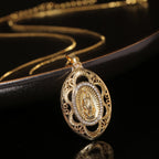 Estilo Moderno Collar Ovalado de Nuestra Señora de Guadalupe Fe Sagrada