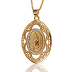 Estilo Moderno Collar Ovalado de Nuestra Señora de Guadalupe Fe Sagrada