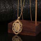 Estilo Moderno Collar Ovalado de Nuestra Señora de Guadalupe Fe Sagrada