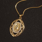 Estilo Moderno Collar Ovalado de Nuestra Señora de Guadalupe Fe Sagrada