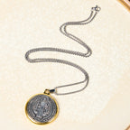 Collar con colgante de exorcismo de fe de San Benito, estilo retro, 2 colores