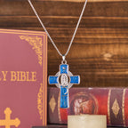 Collar con colgante de cruz de la Virgen María de Guadalupe de 6 colores