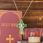 Collar con colgante de cruz de la Virgen María de Guadalupe de 6 colores