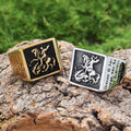Anillo de Protección Divina San Jorge Guerrero Esclavo del Dragón Estilo Retro Clásico