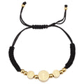 Pulsera de Cuerda Negra de San Benito con Trenzado de Acero Inoxidable