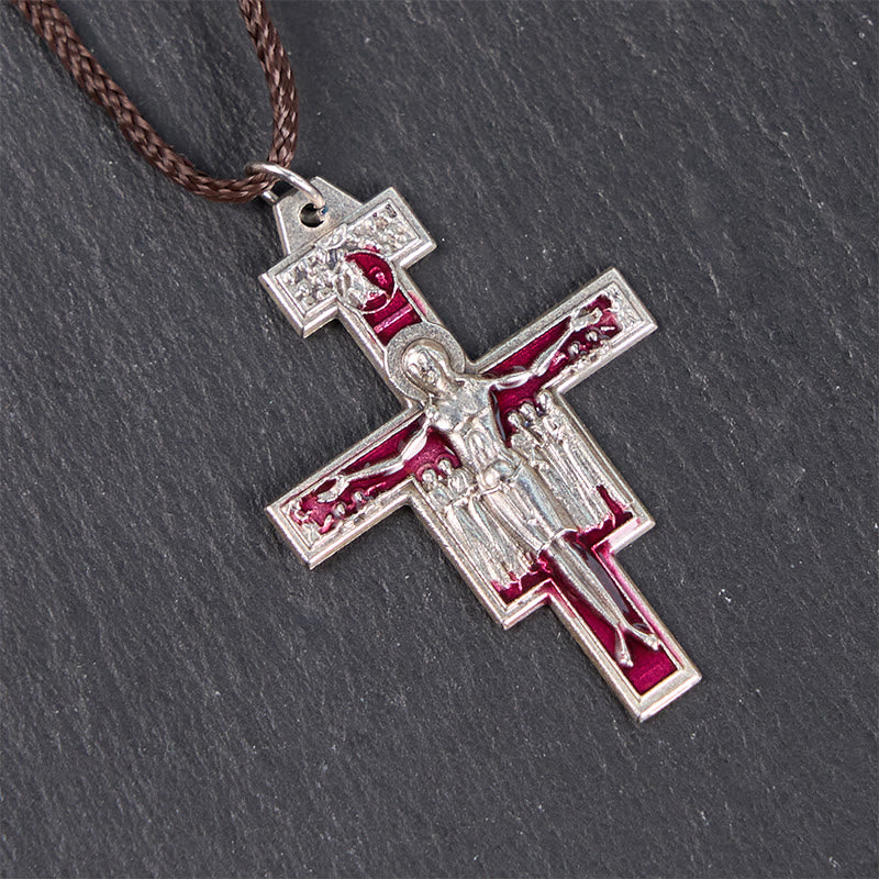 Collar con colgante de la Cruz de San Damián de San Francisco de Asís | Símbolo de fe y paz