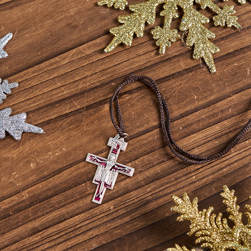 Collar con colgante de la Cruz de San Damián de San Francisco de Asís | Símbolo de fe y paz