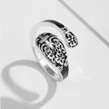 Anillo Ajustable de Plata de Ley 925 Grabado con Cruz - Elegancia en Devoción